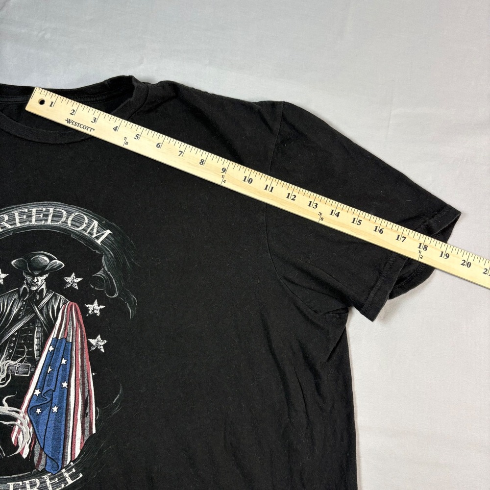 Freedom Isn't Free Graphic T-Shirt Mens XL Black Revolutionary War Flag Tee - Picture 6 of 6